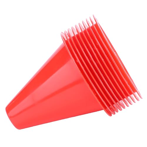 10pcs Football Cones Soccer Training Discs Football Marker Poles Flat Square Bottom Stackable for Soccer Training - color: Red