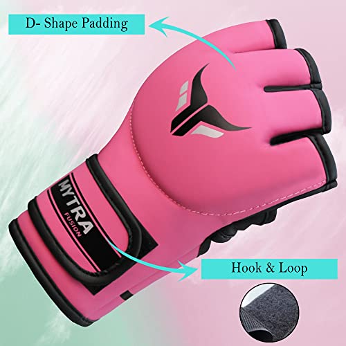 Mytra Fusion MMA Gloves Womens Sparring Gloves for Kickboxing Muay Thai Training Cage Fighting and Mixed Martial Arts Grappling Gloves