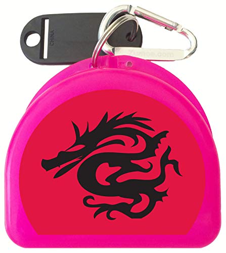 Mo Cased, Retainer Case, Mouthguard Case - Black Dragon - color: Pink