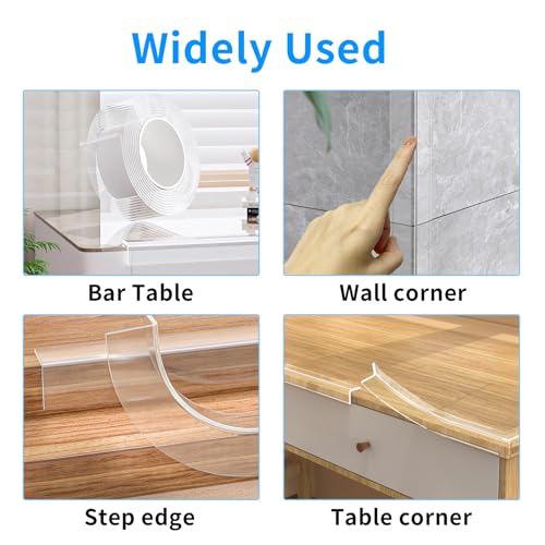 13.12 FT Edge Corner Protector Baby Proofing,Soft Clear Furniture Table Corner Guard & Edge Safety Cabinet Door Bumper,Crib Bumpers,Wall Protector(Width 2 in，Thickness 0.08 in)