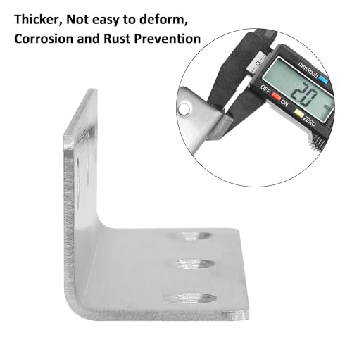 L Bracket, Heavy Duty Corner Brace, 30 Pack 4" Metal Shelf Bracket Angle Bracket for Shelves, Polished Silver Stainless Steel Braces for Wood Furniture - size: 4 Inch, style: Silver 30 Pack
