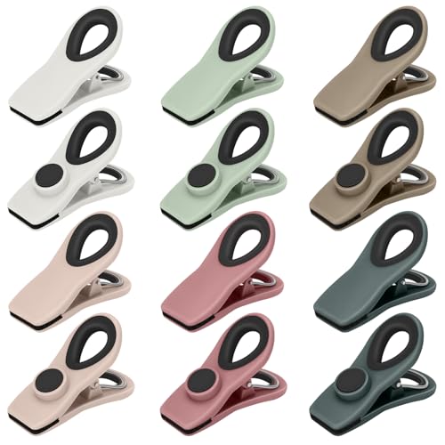 Chip Clips, Magnetic Bag Clips with Air Tight Seal for Food Storage, 12 Pieces, Neutral Color - color: 12pcs Neutral Color