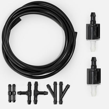 Click&Fit Universal Windshield washer Check Valves Extended repair kit, 6.5 feet Hose, 6-connectors compatible with Toyota, Ford, Chevy, Nissan, wide vehicle models – Wiper fluid rubber tubing