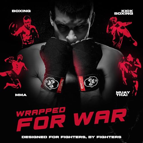 Beast Gear Boxing Hand Wraps 177 inches, Elastic Boxing Hand Wraps for Muay Thai MMA Boxing Martial Arts