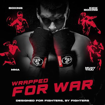 Beast Gear Boxing Hand Wraps 177 inches, Elastic Boxing Hand Wraps for Muay Thai MMA Boxing Martial Arts