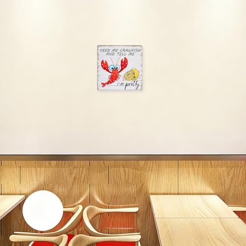 Seafood Party Decorations Shrimp Boil Party Supplies Funny Quotes Gifts To Crawfish Lovers 8×8 Inches Metal Sign - color: Pretty