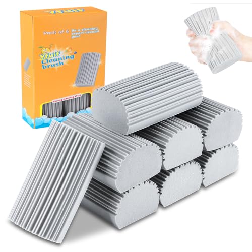 8-Pack Damp Clean Duster Sponge, Magic Sponge Eraser Baseboard Cleaner Tool, Dusters for Cleaning Blinds, Glass, Vents, Railings, Mirrors,Window Track Grooves and Faucets - color: Gray, size: 8PC
