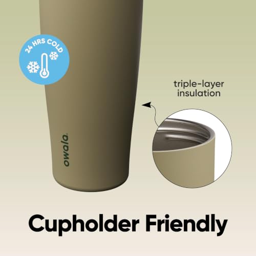 Owala FreeSip Tumbler Stainless Steel Water Bottle 30 oz Off Road | Triple-Layer Insulation | Leak-Proof Lid with Push-Button | Double Threaded Lid for Left and Right Handed Drinking - color: Off Road, size: 30.1 Ounces