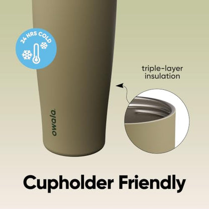 Owala FreeSip Tumbler Stainless Steel Water Bottle 30 oz Off Road | Triple-Layer Insulation | Leak-Proof Lid with Push-Button | Double Threaded Lid for Left and Right Handed Drinking - color: Off Road, size: 30.1 Ounces