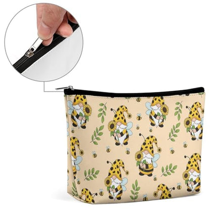 Supdreamc Casual Makeup Cosmetic Case Handbag, Gnomes Bees And Sunflowers Art Cosmetic Train Case Pouch Large Capacity Carry On Bag, Luggage Makeup Pouch for Women GirlGirls Ladies - color: Pattern 427
