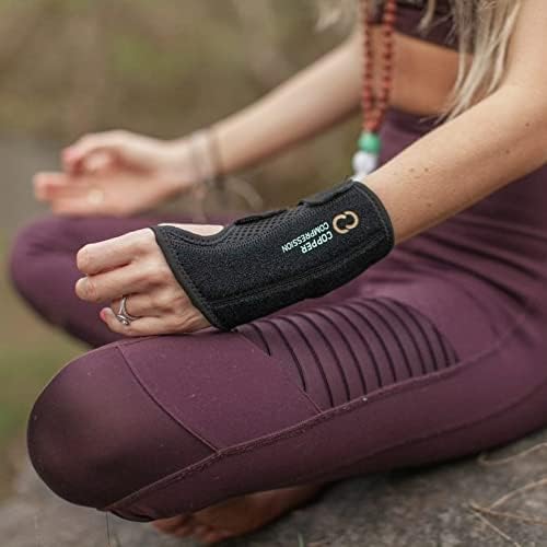 Copper Compression Advanced Wrist Brace - Copper Infused Adjustable Orthopedic Support Splint for Pain, Carpal Tunnel, Arthritis, Tennis Elbow, Tendinitis, RSI, Ganglion Cyst for Men Women Right L/XL - size: Right Hand Large/X-Large (Pack of 1)