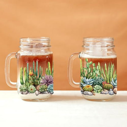 UV DTF Cup Wraps Transfer Stickers Cactus Pattern, 10 Sheets Waterproof Custom Vinyl Transfer Sticker 16oz Coffee Glass Cup Tumbler Bottle Mug Decals for Men Women - style: Cactus