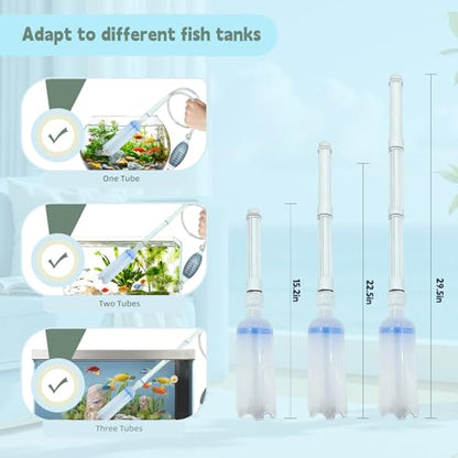 Promising Aquarium Siphon Vacuum Cleaner, Fish Tank Water Changer,Fish Tank Cleaning Tools,Gravel & Sand Cleaner,Turtle Tank Accessories