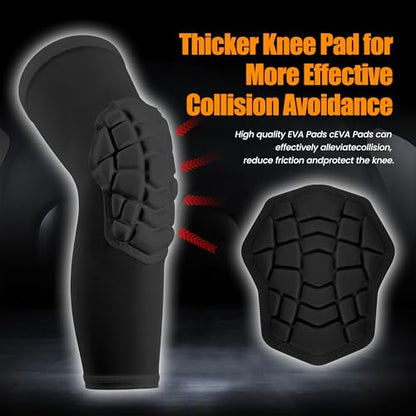 Basketball knee pads, compression leg covers for teenagers and adults, wrestling knee pads, football volleyball, pickleball, weightlifting knee pads (1 black long knee pad, X-Small) - color: 1 black, size: X-Small