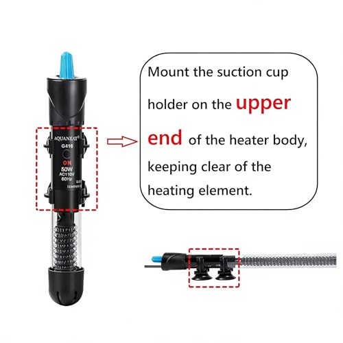 AQUANEAT Aquarium Heater, 300W Fish Tank Heater, Adjustable Submersible Water Thermostat with Digital Thermometer