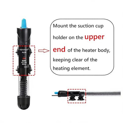 AQUANEAT Aquarium Heater, 300W Fish Tank Heater, Adjustable Submersible Water Thermostat with Digital Thermometer