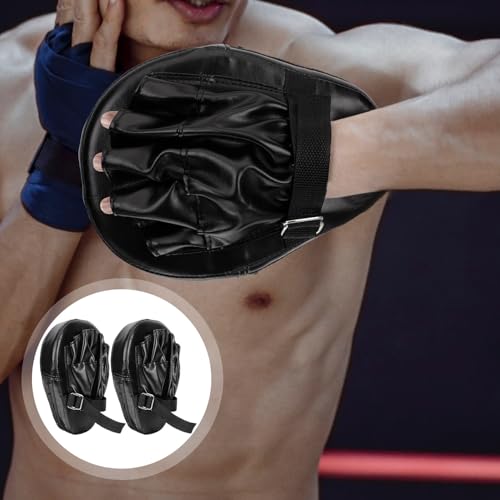 Zerodeko 2pcs Curved Muay Thai Hand Pads Boxing Focus Mitts with Five Digit Hold Ergonomic Design for Punching Strike Shield Sparring Training Taekwondo Kickboxing