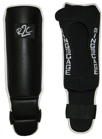 R2C Hook&Loop MMA Grappling Shin Instep - Open Back for Muay Thai, MMA, Kickboxing - size: Standard