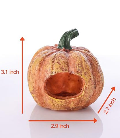 Fish Hideout Pumpkin Shaped Fish Cave Pumpkin Figurine Shrimp Hide Reptile Shelter House for Halloween Fish Tank Aquarium Decoration Pumpkin Aquarium Decoration Halloween Pumpkin Set