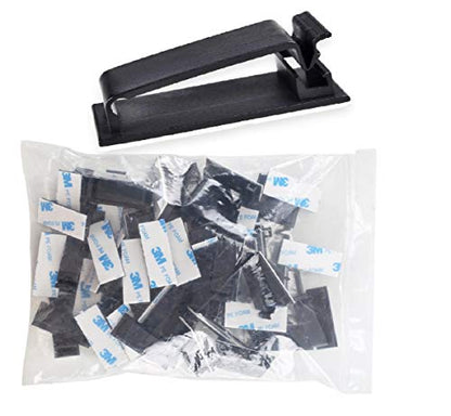 50 PCS Adhesive Cable Clips, Cable Organizer Cord Holder Cable Wire Management for Car Office and Home (Black)