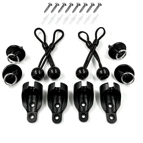 Coolaroo Outdoor Roller Shade Replacement Parts Universal Blind Brackets & End Caps for Shade Mounting Hardware Kit（2set，Black） - color: Black