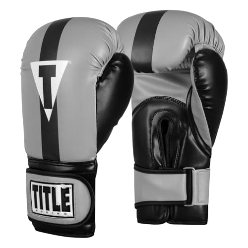Title Boxing World Bag Boxing Gloves - color: Black/Grey, size: 16 oz