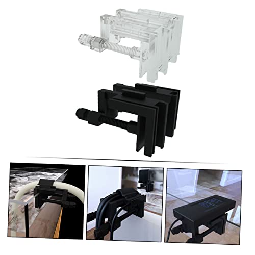 FOMIYES 2pcs Acrylic Hose Holder Clips for Fish Tank Space-Saving Easy Installation Water Clips for Aquarium Use Options