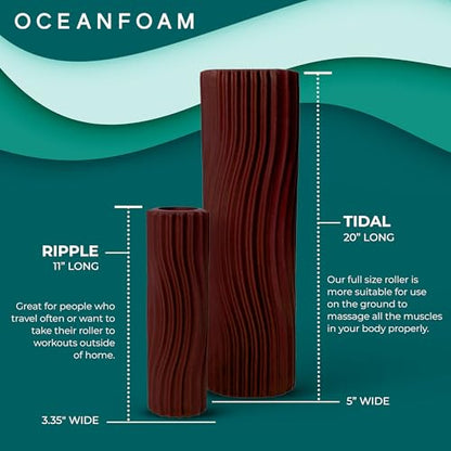 Oceanfoam Tidal Roller - Muscle Massage Foam Roller for Exercise (Maroon) - color: Maroon