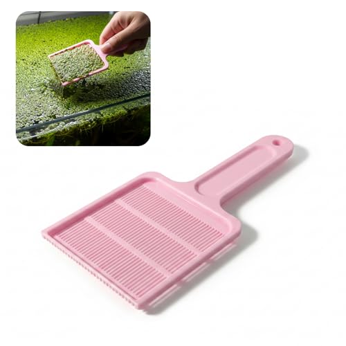 7.2 x 3.15 inch Duckweed Removal Tool for Aquarium – Floating Plant Skimmer for Fish Tanks & Ponds – Duckweed, Salvinia & Water Lettuce Remover – Durable Plastic (Pink) - color: Pink