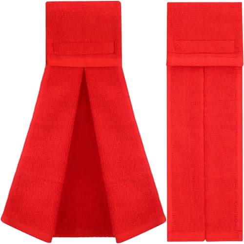 2 Pcs Cotton Sports Football Towel with Closure Pitching Football Sweat Towel for Sports Gym Men Women Accessories(Red,Classic) - color: Red, size: Classic