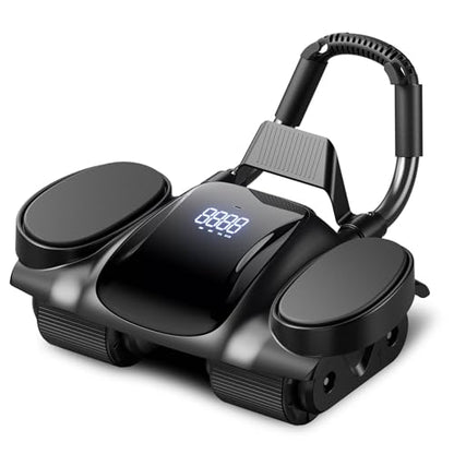 Ab Roller Wheel with Elbow Support - Abdominal Rebound Roller with LCD Large Screen Display