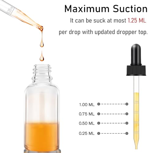 Dropper Bottles 4oz, 2 Pack Clear Tinctures Bottle with Dropper for Essential Oils with Funnel, Labels & Pipette, Glass Dropper Bottles for Aromatherapy(Unbreakable Plastic Eye Dropper) - color: Clear