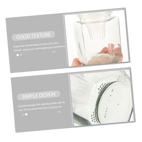 DECHOUS Glass Fish Bottle Portable Catching Fish Shrimp Tool Reusable Winter Outdoor Fishing Container