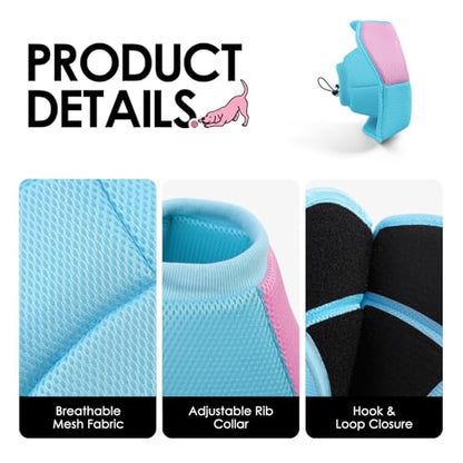 AOFITEE Large Dog Cone Adjustable Dog Cone to Stop Licking, BluePink XL - color: BluePink, size: X-Large