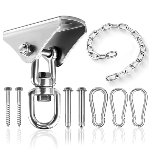 Heavy Duty Stainless Steel Punching Bag Hanger, Hammock Hanging Kit with Swing Chain & Carabiners, Heavy Bag Mount for Boxing Bags Hanging Chair Hammocks Swing Yoga