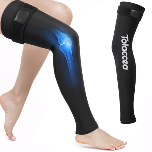 Full Leg Ice Pack Wrap, 360° Entire Leg Gel Cold Therapy Sleeve with Strap | 360° Entire Leg Coverage, Expert-Grade Gel, Stay Flexible Frozen, Leak-Proof, Hot & Cold Therapy, Leg Muscle Recovery - size: universal