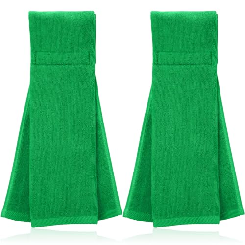 2 Pcs Cotton Sports Football Towel with Closure Pitching Football Sweat Towel for Sports Gym Men Women Accessories(Green,Classic) - color: Green, size: Classic