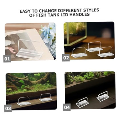 6pcs Acrylic Fish Tank Lid Handles Heavy-Duty Replacement Parts for Aquariums Grip for Transparent Design for Fish Tanks