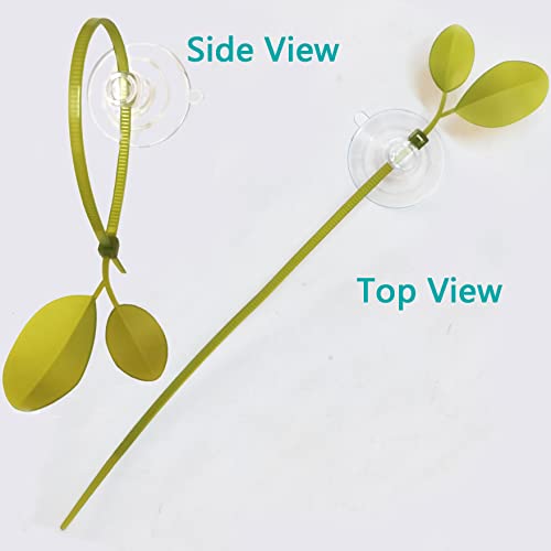 Aquarium Suction Cups and Leaf-Shaped Adjustable Cable Ties for Binding Moss Shrimp Dodging Nest, Suction Cups with Holes Aquarium Plants Holder (24)