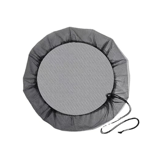 150cm/59in Mesh Cover for Rain Barrels, Rain Barrel Net Cover with Drawstring, for Round Rain Barrels, Outdoor Garden Water Collection Buckets Tank Protector, Black