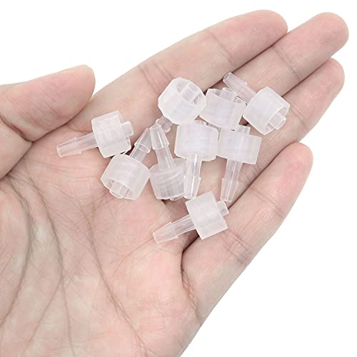 MEETOOT 10pcs Luer-to-Barb Adapter Male Luer with Lock Ring 1/8" Hose Barb Screw Quick Connector Plug 3.2mm for Laboratory Biochemical/Analytical Instruments and Food Machinery