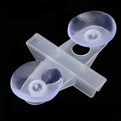 40PCS PVC Aquarium Fish Tank Divider Clips, Separator Brackets with 2 Suction Cups for Breeding and Preventing Fish Fighting, White Black (White)