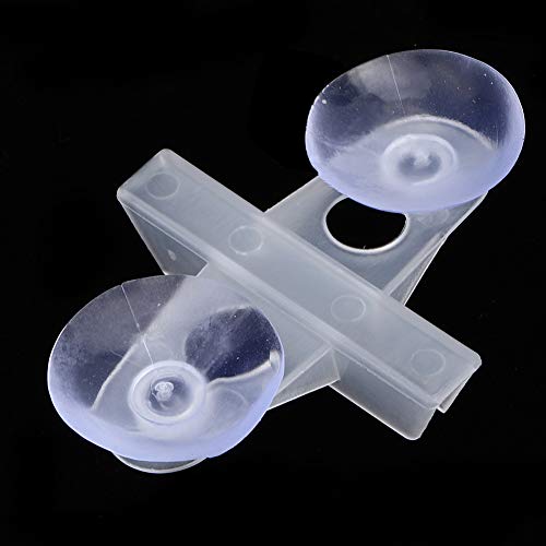 40PCS PVC Aquarium Fish Tank Suction Cup Separating Board Divider Support Clip White Black 6.5x5.3cm (White) - color: White