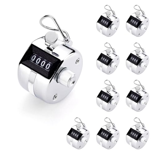 TC-04 Handheld Tally Counter, Digital Pitch Counter Clicker, Mechanical Lap Counter, Taiwan Made Heavy Duty Counter - size: 10-Pack