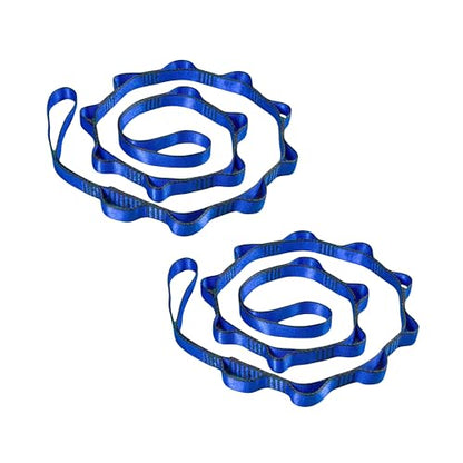2pcs safety daisy chain, multi-ring adjustable nylon strap rope yoga pilates stretch band - color: Blue, size: Length：1.8m