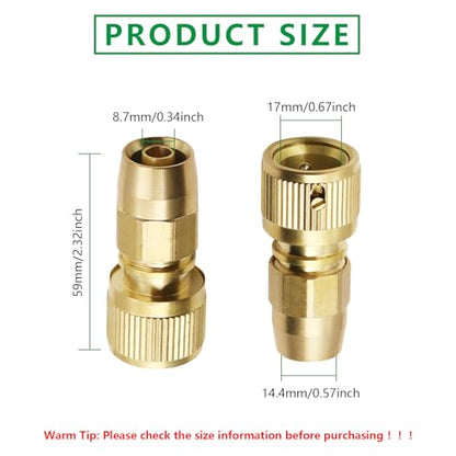 Expandable Hose Repair Kit, Solid Brass Hose End Repair Part for 3/4" GHT Quick Connector, Replacement Fitting for Flexible or Retractable Garden Water Hose, Quick Connector Not Included, 1 Pack