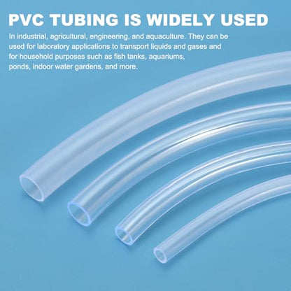 PATIKIL PVC Vinyl Tubing, 5/16"ID x 3/8"OD Flexible Clear Plastic Tube with 2 Hose Clamps, Hose Line Pipe for Multipurpose Industrial Vinyl Aquarium, 33FT - size: 5/16" ID 33FT