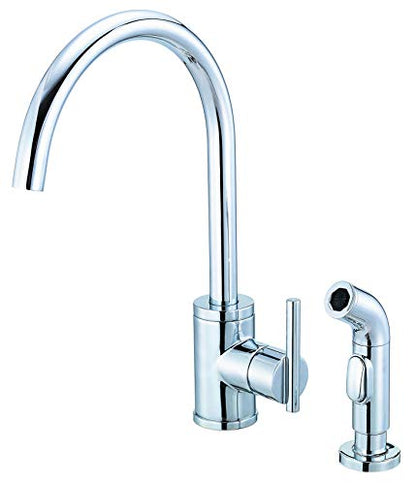 Danze D401058 Parma Single Handle Kitchen Faucet with Side Spray, Chrome - color: Chrome