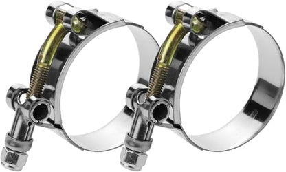 2 Pack 3.75" T-Bolt Hose Clamps, 304 Stainless Steel Turbo Intake Clamp, Working Range 3.98"-4.33"(101-110mm) for 3.75" I.D. Hose with 5mm Wall Thickness.(Measure hose O.D. before buying) - size: 3.75" hose clamp 101mm-110mm (3.97"-4.33)