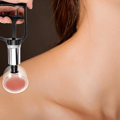 NOLITOY Universal Cupping Vacuum Pump - High Suction Manual Hand Pump Replacement - One-Hand Operation Portable Vacuum Handle for Chinese Cupping Therapy, Home Spa & Massage Parlor